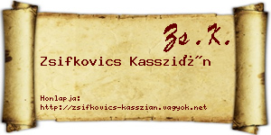 Zsifkovics Kasszián névjegykártya